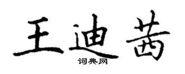 丁谦王迪茜楷书个性签名怎么写