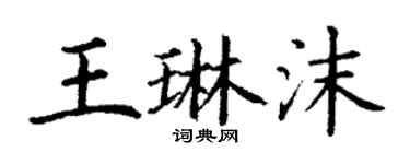 丁谦王琳沫楷书个性签名怎么写