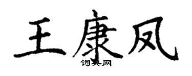 丁谦王康凤楷书个性签名怎么写