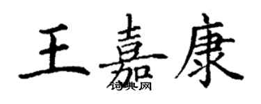 丁谦王嘉康楷书个性签名怎么写