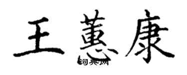 丁谦王蕙康楷书个性签名怎么写