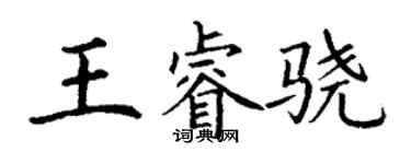 丁谦王睿骁楷书个性签名怎么写