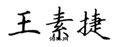 丁谦王素捷楷书个性签名怎么写