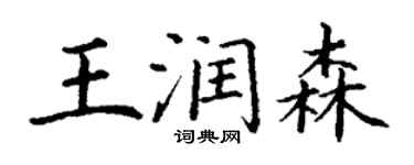 丁谦王润森楷书个性签名怎么写