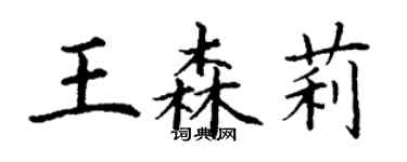 丁谦王森莉楷书个性签名怎么写