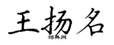 丁谦王扬名楷书个性签名怎么写