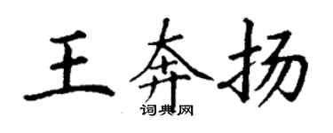 丁谦王奔扬楷书个性签名怎么写