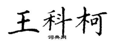 丁谦王科柯楷书个性签名怎么写