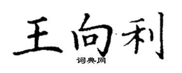丁谦王向利楷书个性签名怎么写
