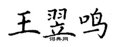 丁谦王翌鸣楷书个性签名怎么写