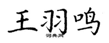 丁谦王羽鸣楷书个性签名怎么写