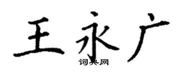 丁谦王永广楷书个性签名怎么写