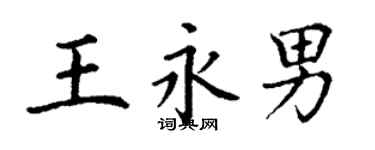 丁谦王永男楷书个性签名怎么写
