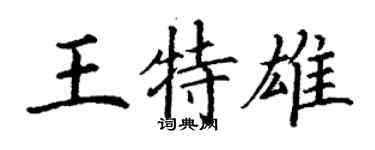 丁谦王特雄楷书个性签名怎么写