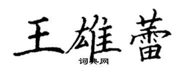 丁谦王雄蕾楷书个性签名怎么写
