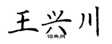 丁谦王兴川楷书个性签名怎么写