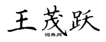 丁谦王茂跃楷书个性签名怎么写
