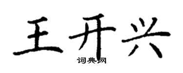 丁谦王开兴楷书个性签名怎么写