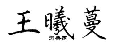丁谦王曦蔓楷书个性签名怎么写