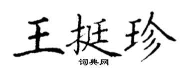 丁谦王挺珍楷书个性签名怎么写