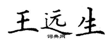 丁谦王远生楷书个性签名怎么写