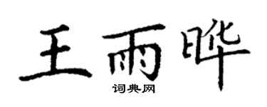 丁谦王雨晔楷书个性签名怎么写