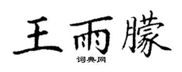 丁谦王雨朦楷书个性签名怎么写