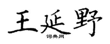 丁谦王延野楷书个性签名怎么写
