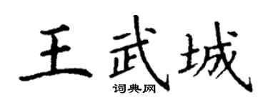 丁谦王武城楷书个性签名怎么写