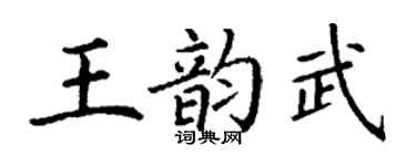 丁谦王韵武楷书个性签名怎么写