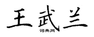 丁谦王武兰楷书个性签名怎么写