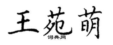 丁谦王苑萌楷书个性签名怎么写