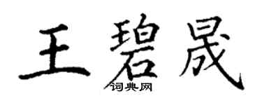 丁谦王碧晟楷书个性签名怎么写