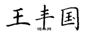 丁谦王丰国楷书个性签名怎么写
