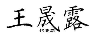 丁谦王晟露楷书个性签名怎么写
