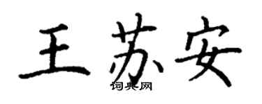 丁谦王苏安楷书个性签名怎么写