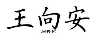 丁谦王向安楷书个性签名怎么写