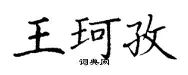 丁谦王珂孜楷书个性签名怎么写