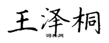 丁谦王泽桐楷书个性签名怎么写