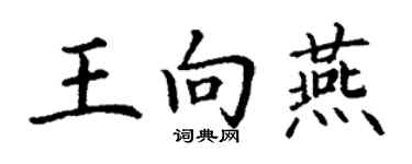 丁谦王向燕楷书个性签名怎么写