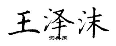 丁谦王泽沫楷书个性签名怎么写