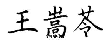 丁谦王嵩苓楷书个性签名怎么写