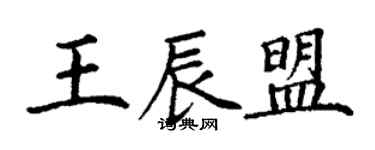 丁谦王辰盟楷书个性签名怎么写