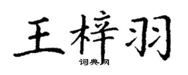 丁谦王梓羽楷书个性签名怎么写