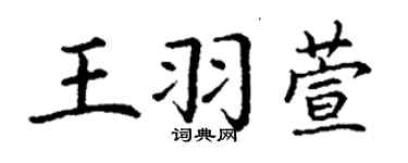 丁谦王羽萱楷书个性签名怎么写