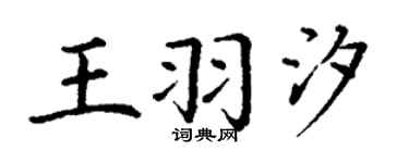 丁谦王羽汐楷书个性签名怎么写