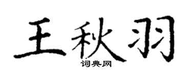 丁谦王秋羽楷书个性签名怎么写