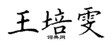 丁谦王培雯楷书个性签名怎么写