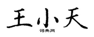 丁谦王小天楷书个性签名怎么写