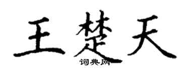 丁谦王楚天楷书个性签名怎么写